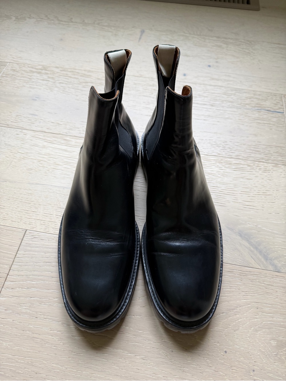 Common Projects Black Leather Lug Sole Chelsea Boots EU 45 - Picture 2 of 5